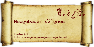 Neugebauer Ágnes névjegykártya